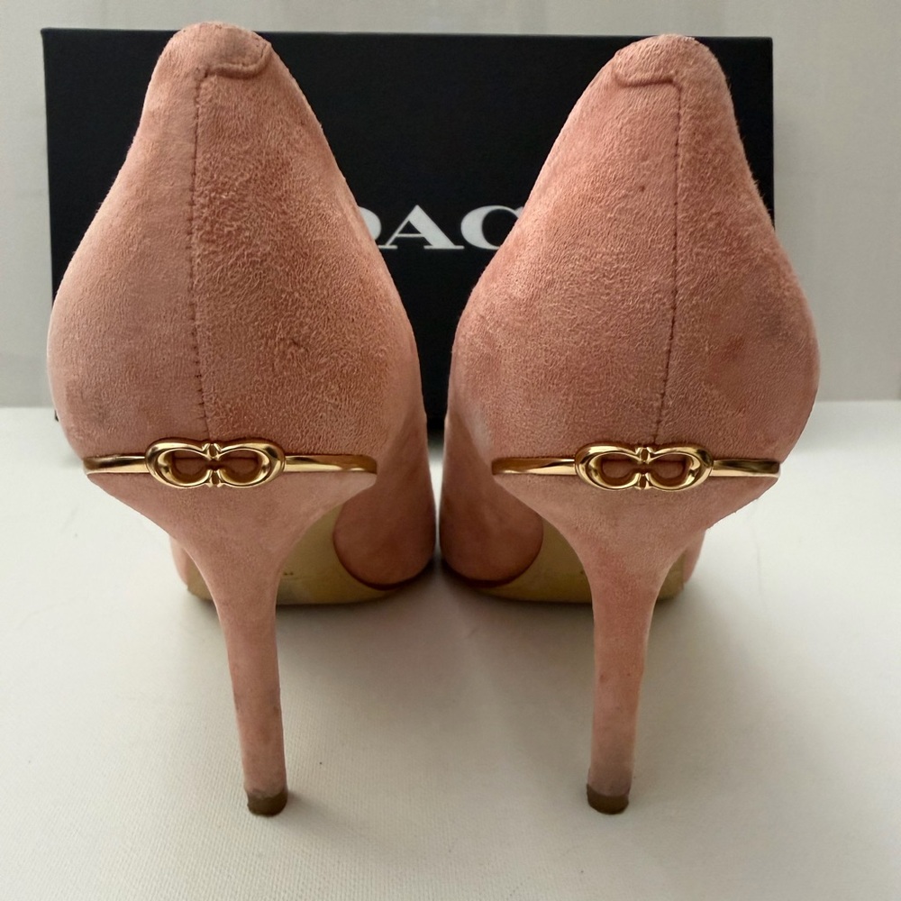 Coach Pink Suede Pointed-Toe Heels - Picture 5 of 10